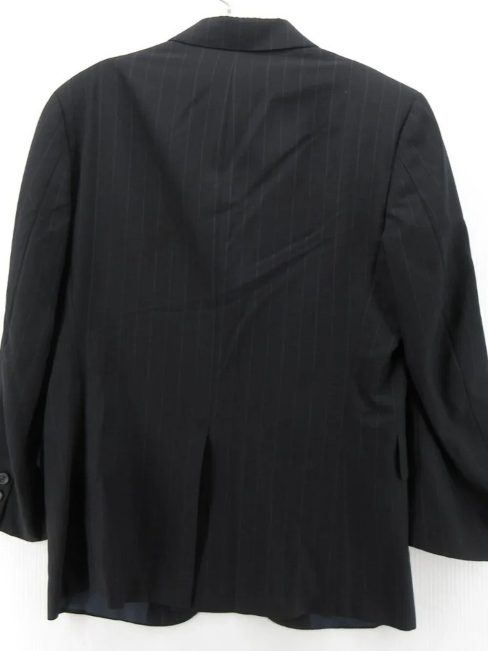 VINTAGE Brooks Brothers Sport Coat 38 S Navy Blazer Wool Pinstripe USA*